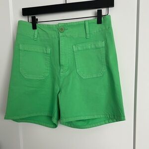 Charlie B Vibrant Green Bermuda Shorts with Belt Loops